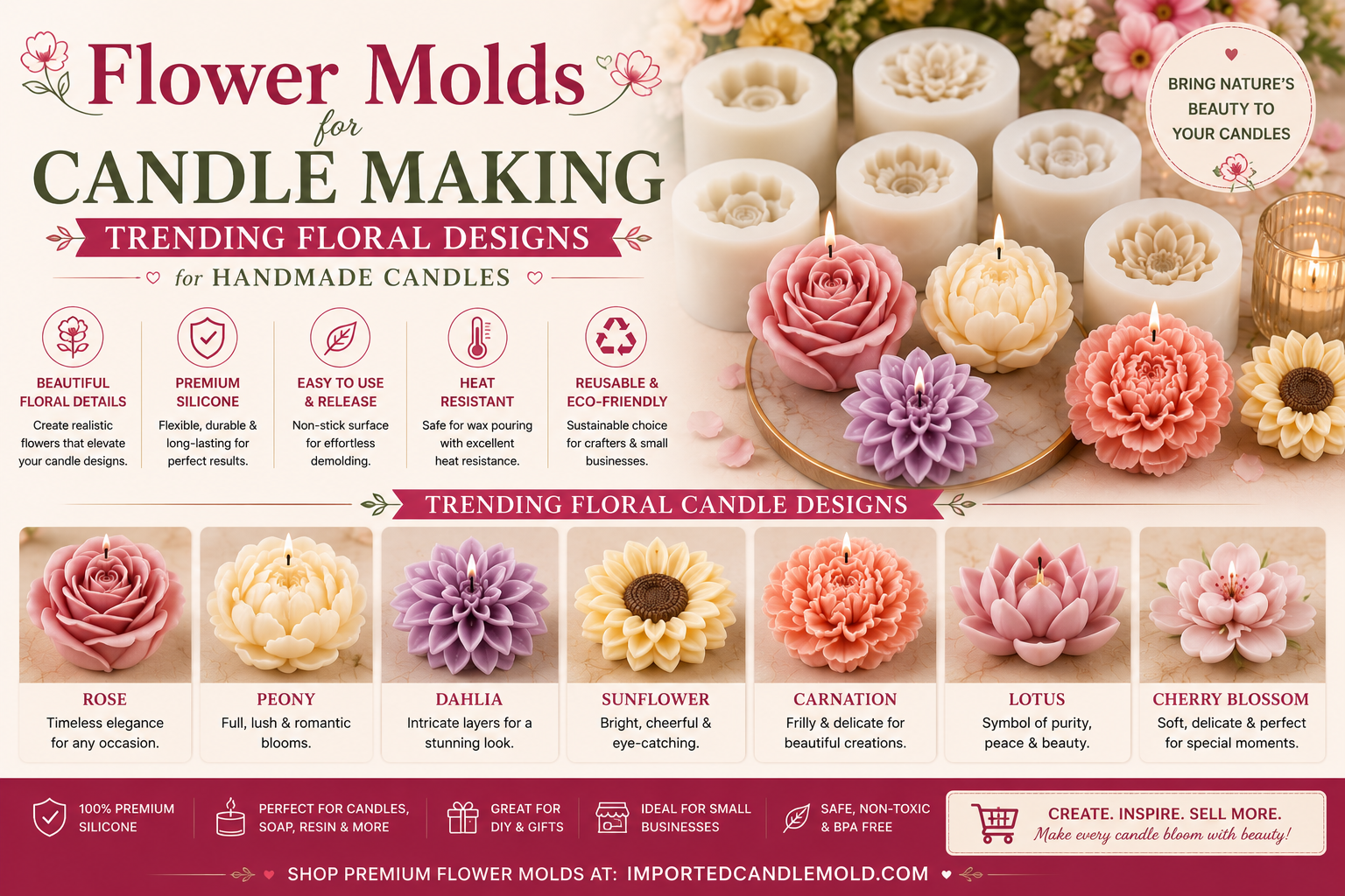 Flower Molds for Candle Making: Trending Floral Designs for Handmade Candles