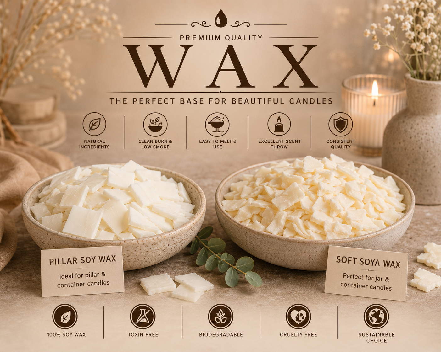 SOY WAX FOR CANDLES