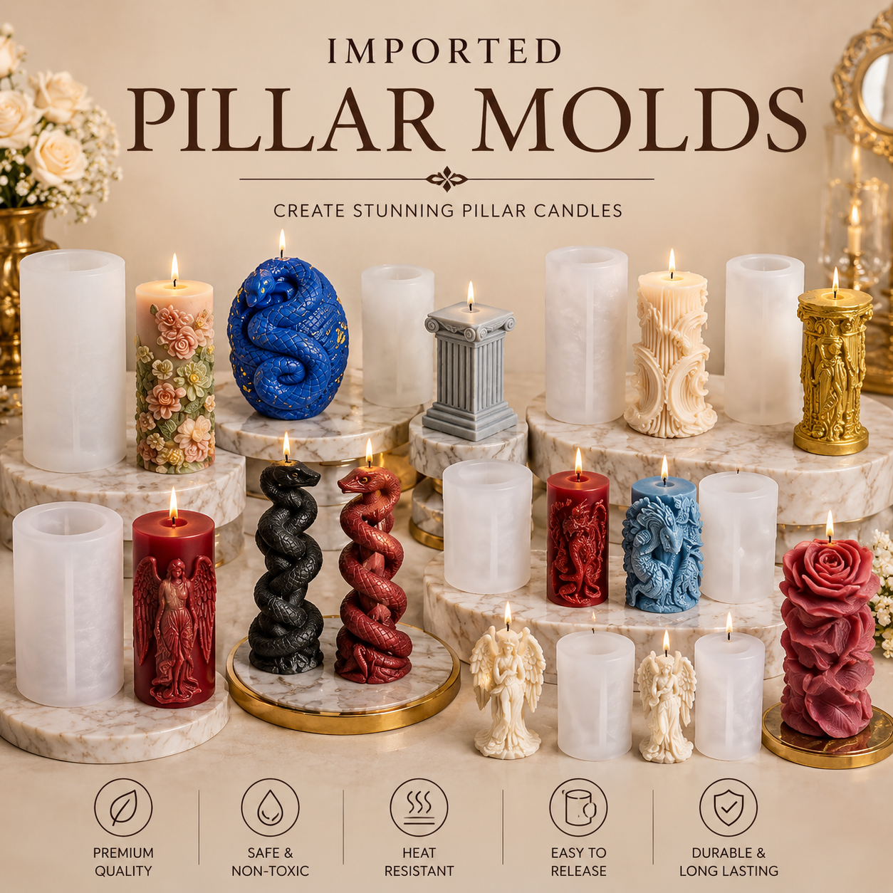 PILLAR CANDLE SILICON MOLDS