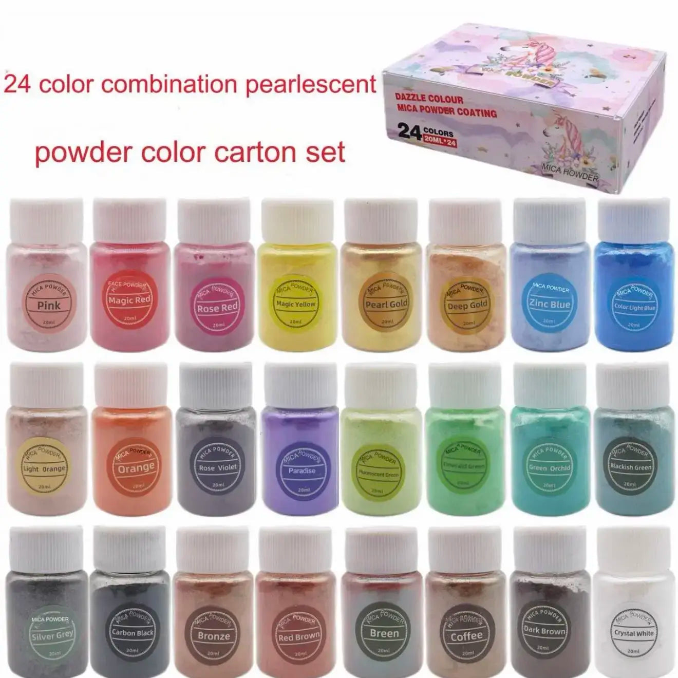 24 Shades Pearl Mica Powder Set imported