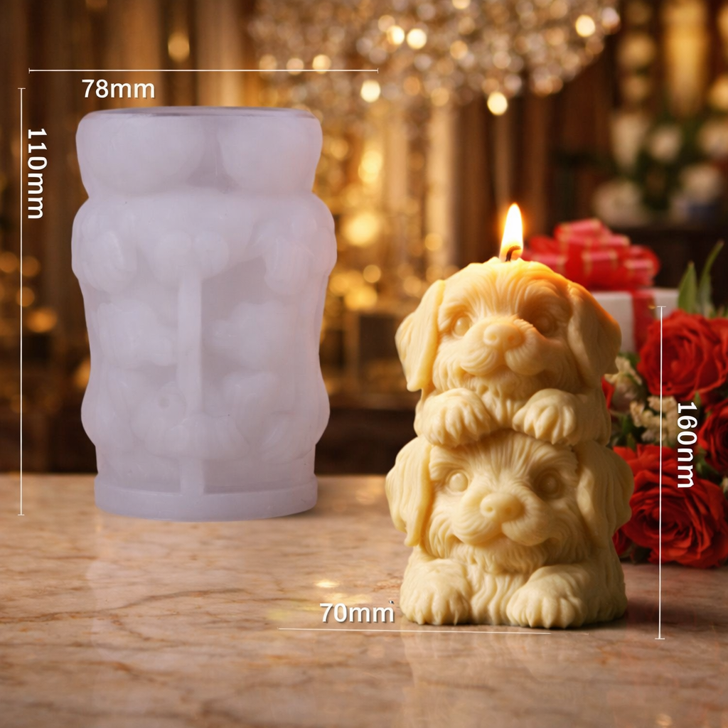 Dog pillar mould candle RKG44