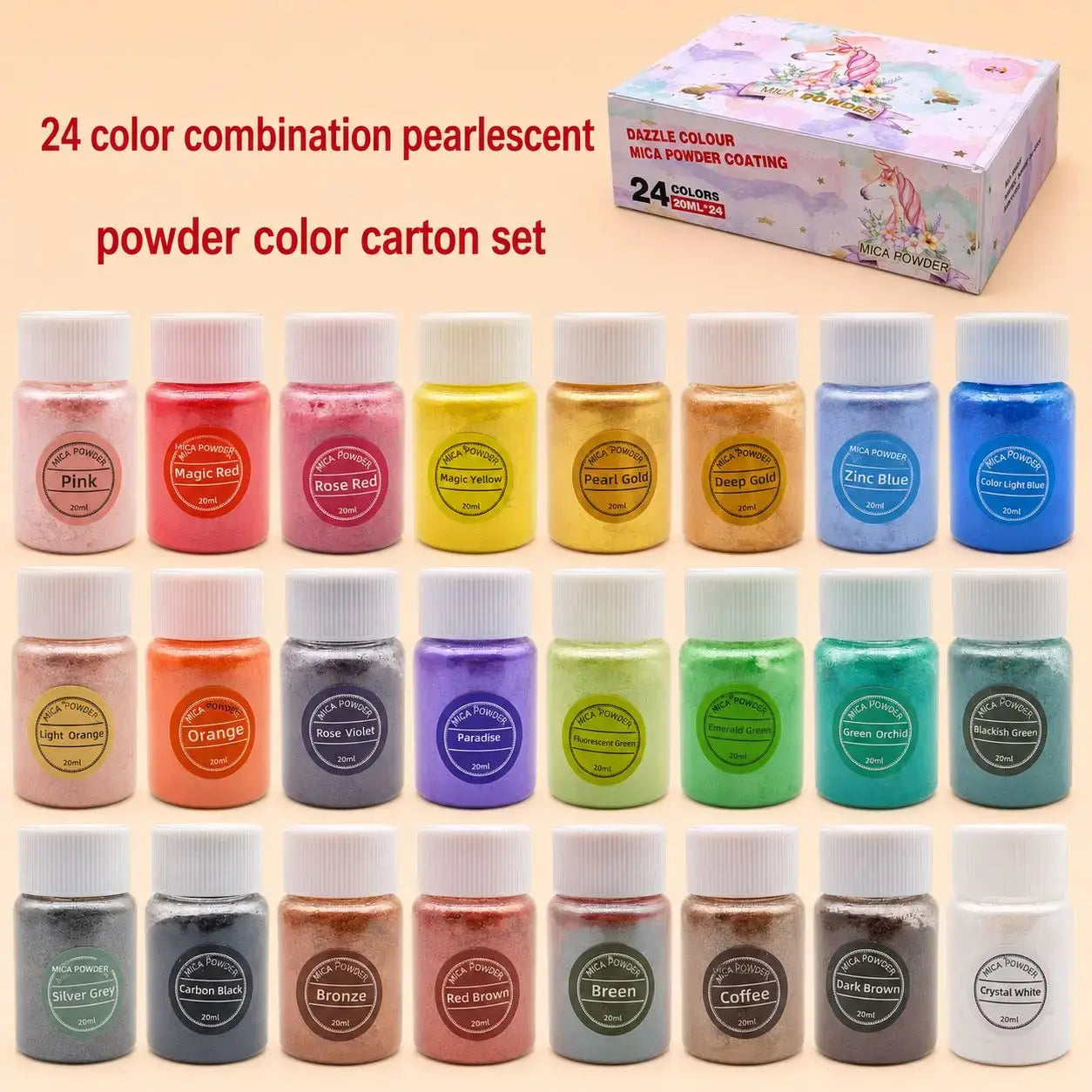 China imported candle colour mica 24 pc 10 grm each