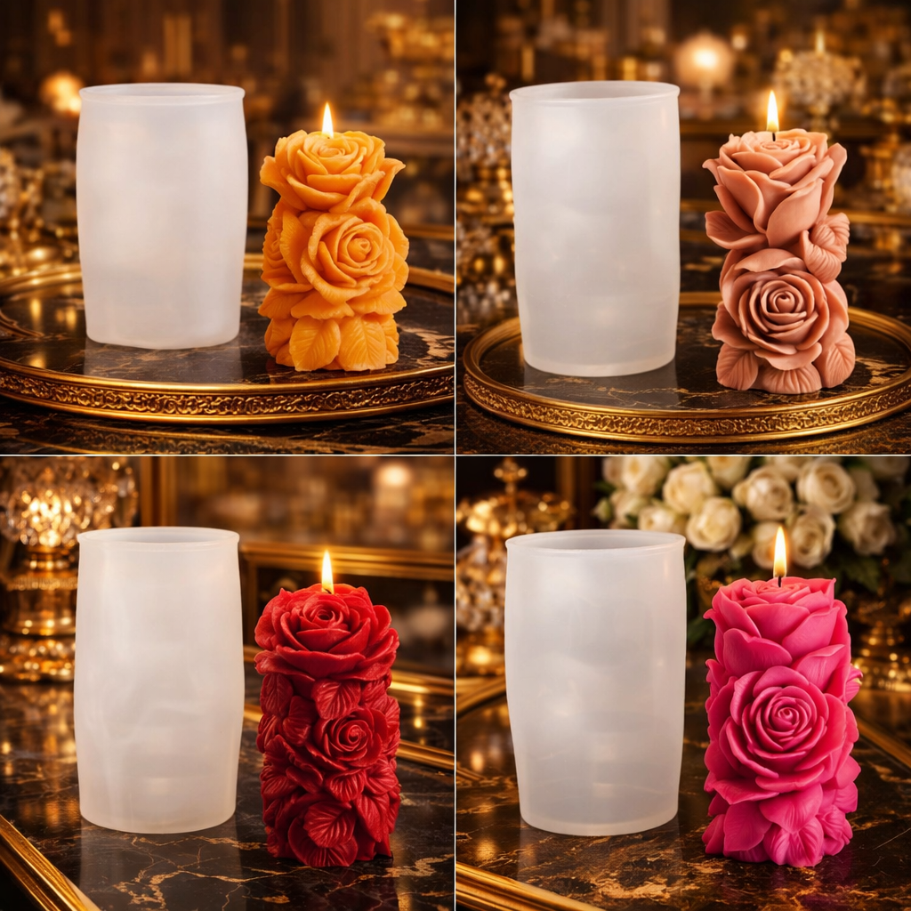 4pc rose piller mold RS303,304,321,352
