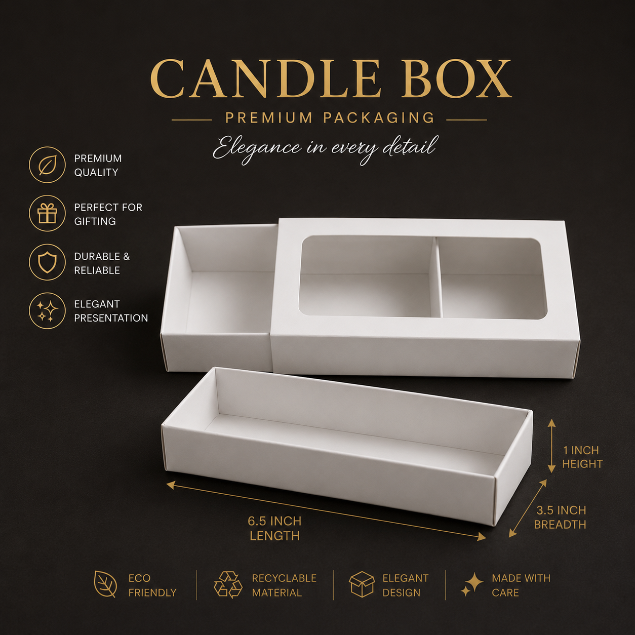 6.5-3.5-1 inch sliding box 25 pc
