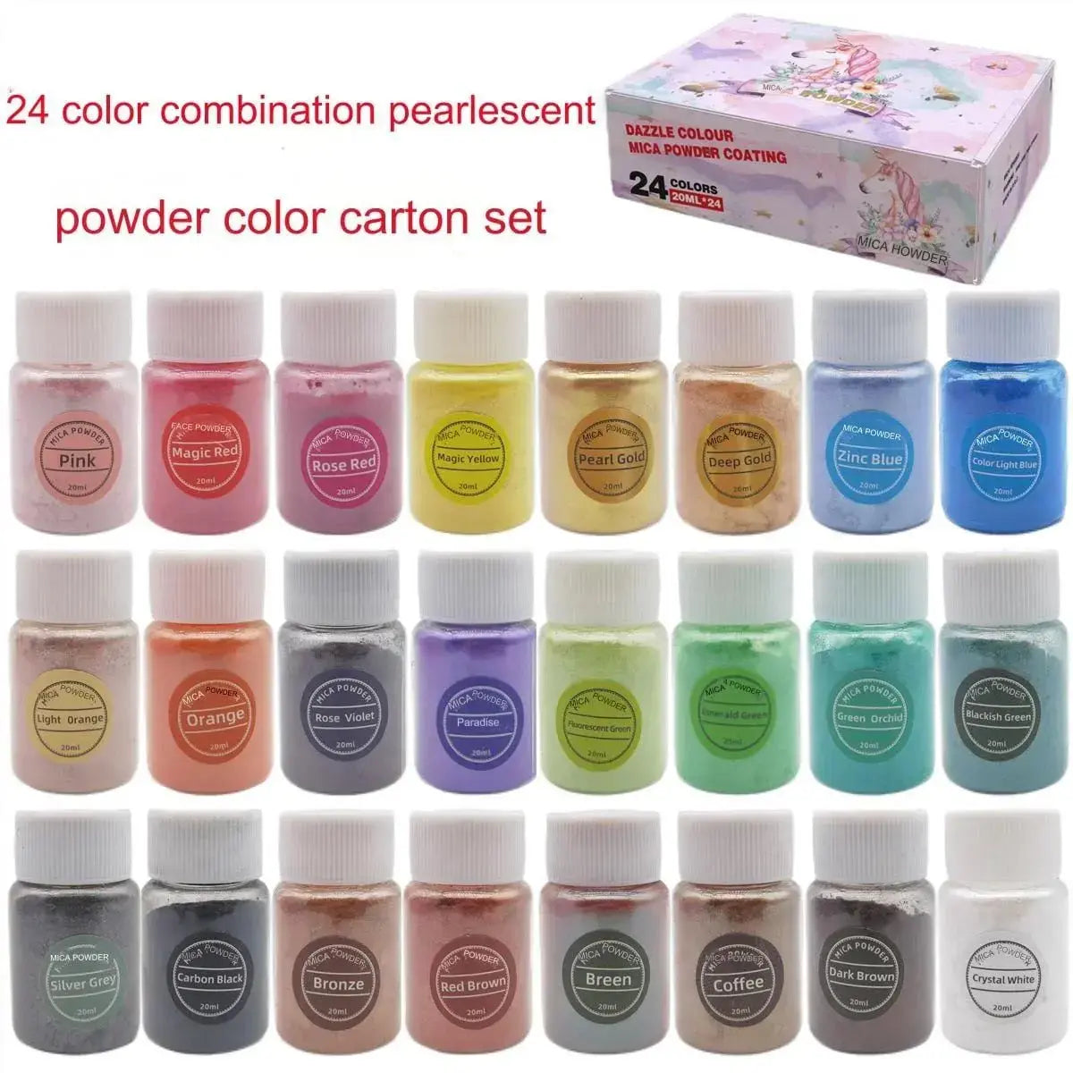 China imported candle colour mica 24 pc 10 grm each