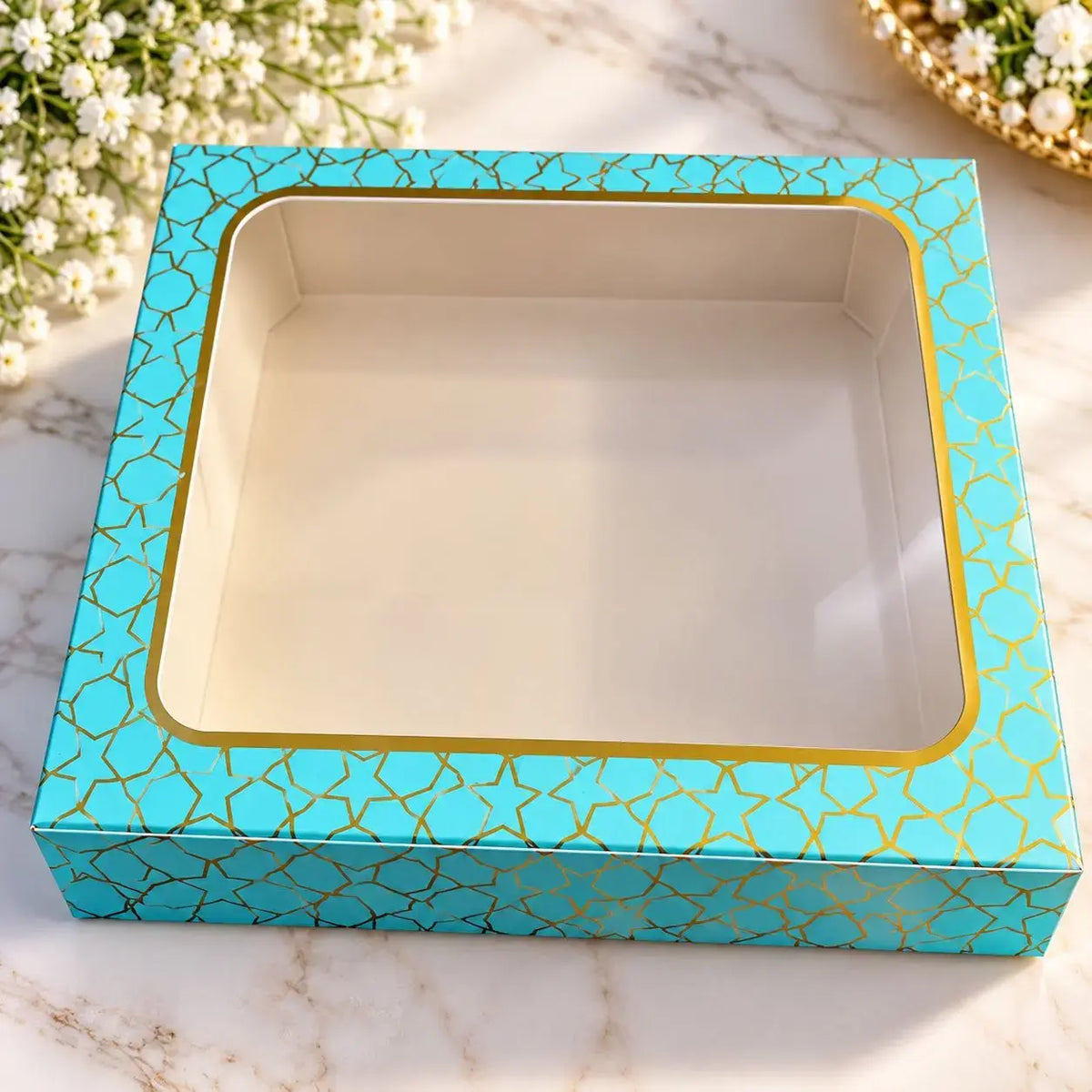 7.5-7.5-1.25 inch box 10 pc sea green colour