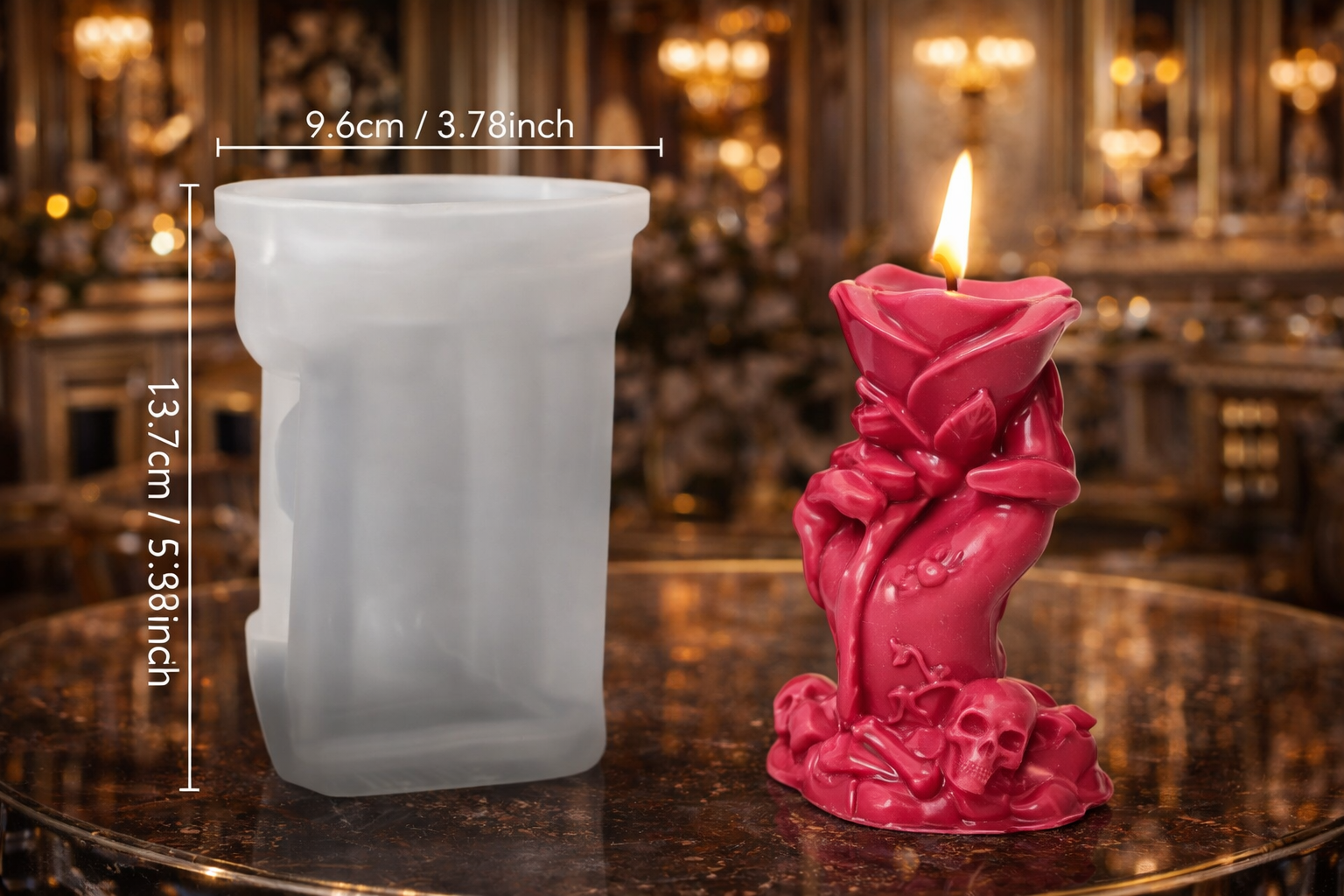 Rose skull mold DM307