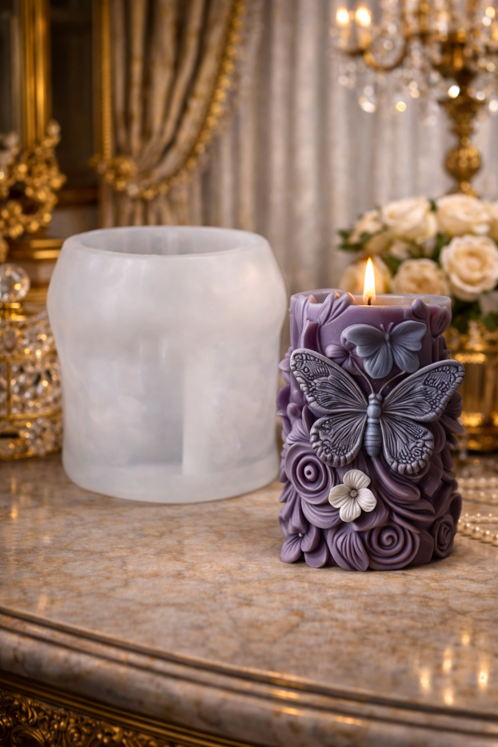 Butterfly pillar mould 7.2*7.2*8 . 4cm RS338
