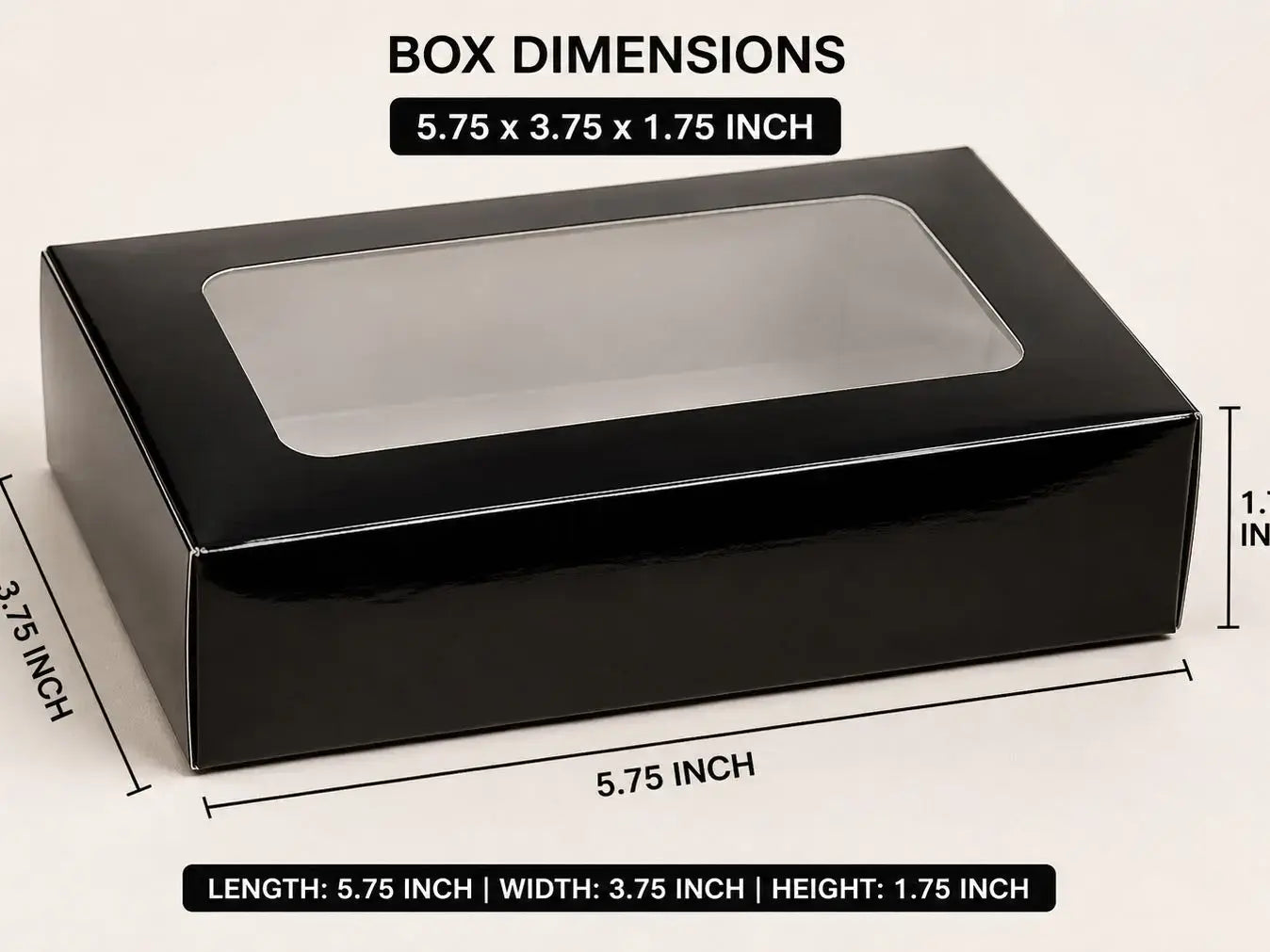 5.75-3.75-1.75 inch black box 25 pc
