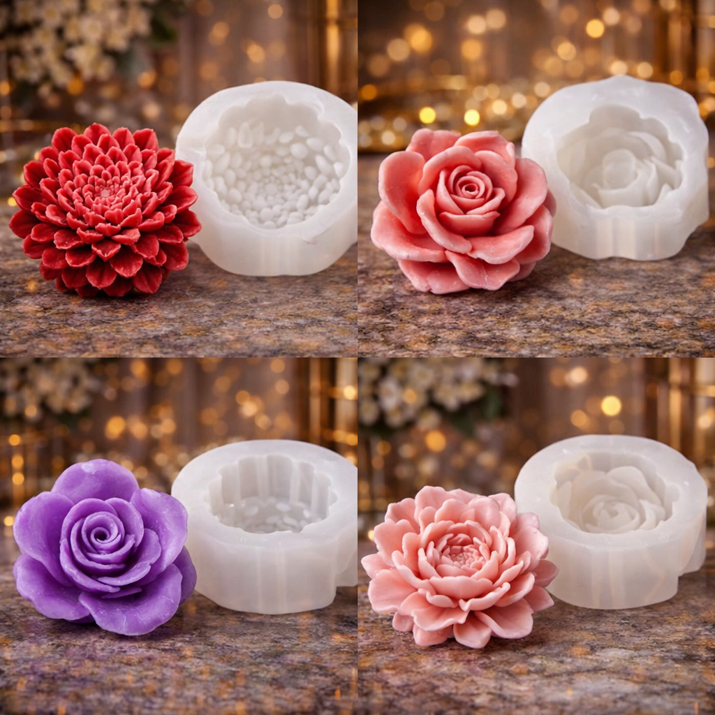 4 pc set flower mold