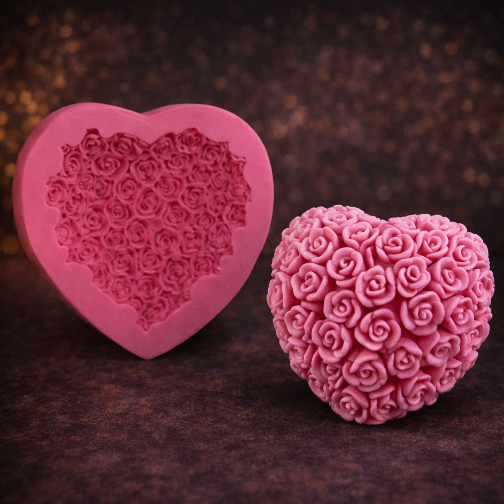 Rose heart 3D mold RKG171  7cm