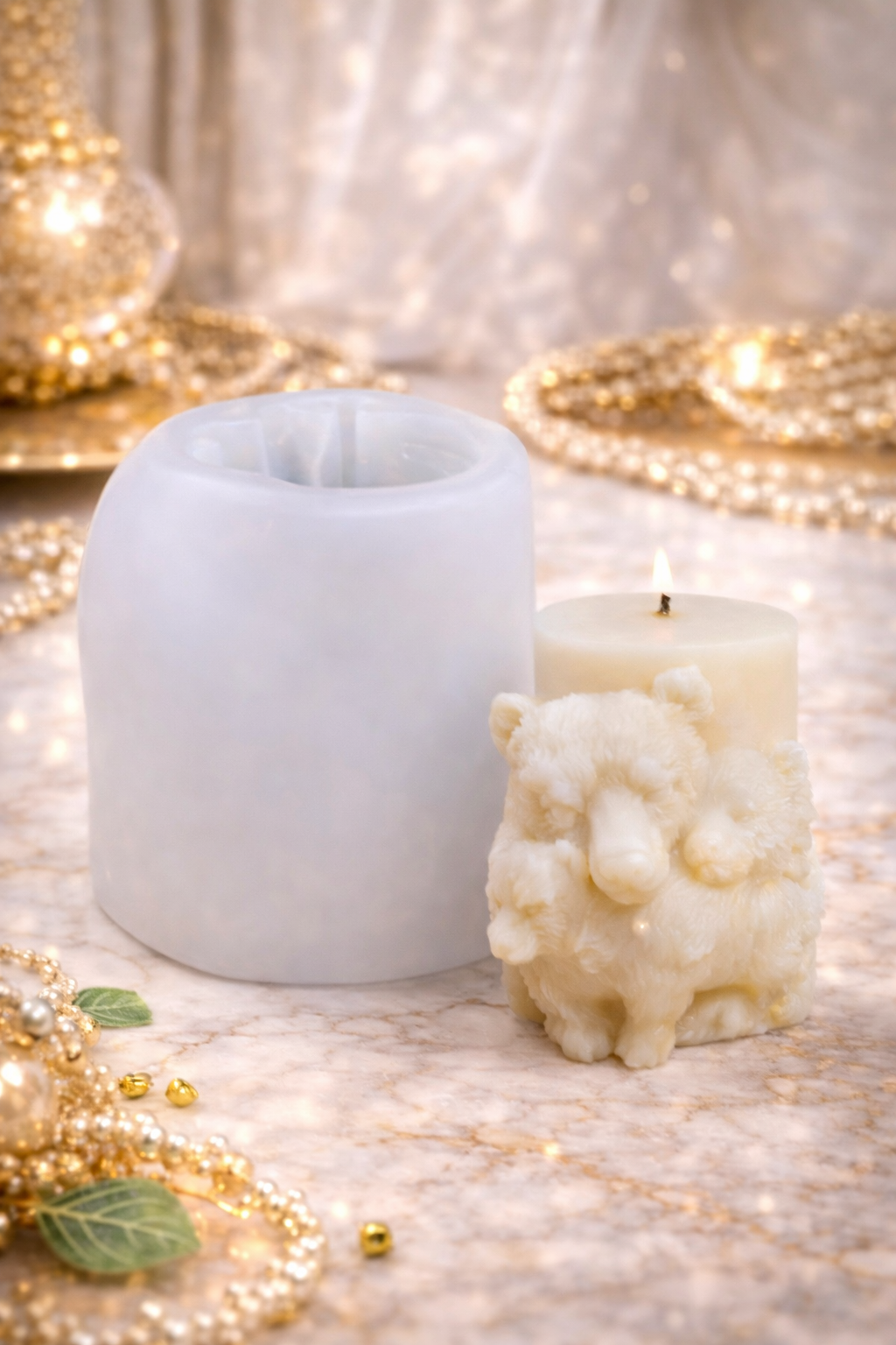 Bear pillar mould 10 cm large