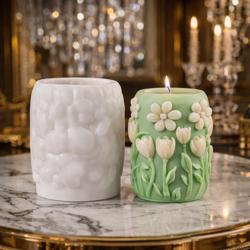 Floral Garden Candle Mold