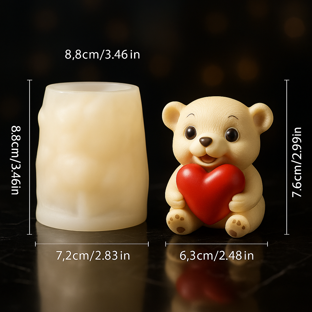 Bear heart' mould 8.8cm*7cm RS330
