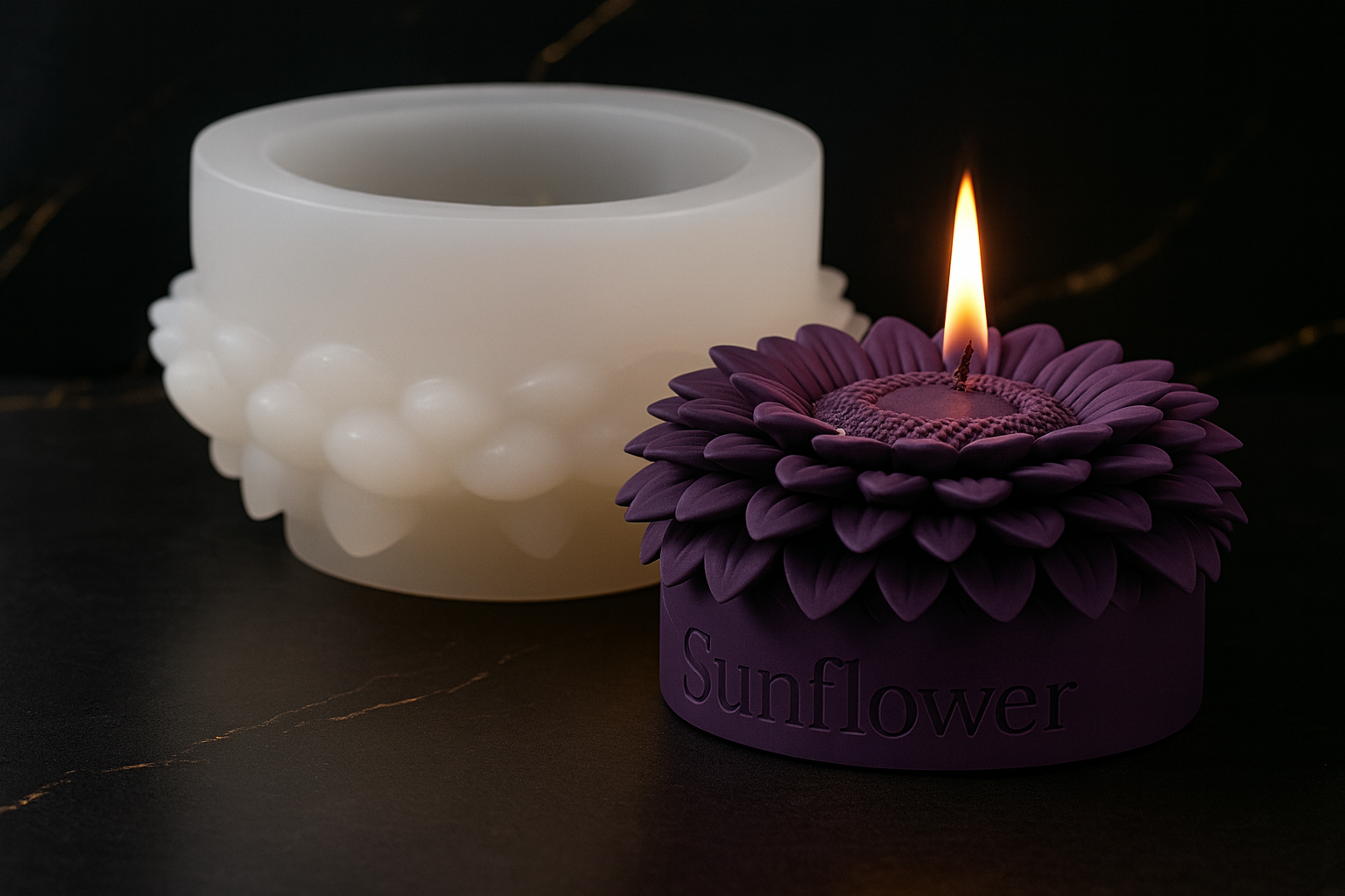 Sunflower candle mold