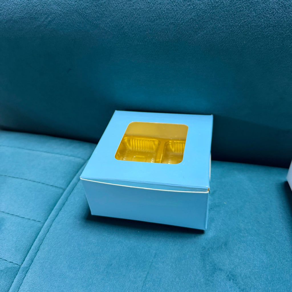 25 box 4 cavity ladoo box with golden cavity
