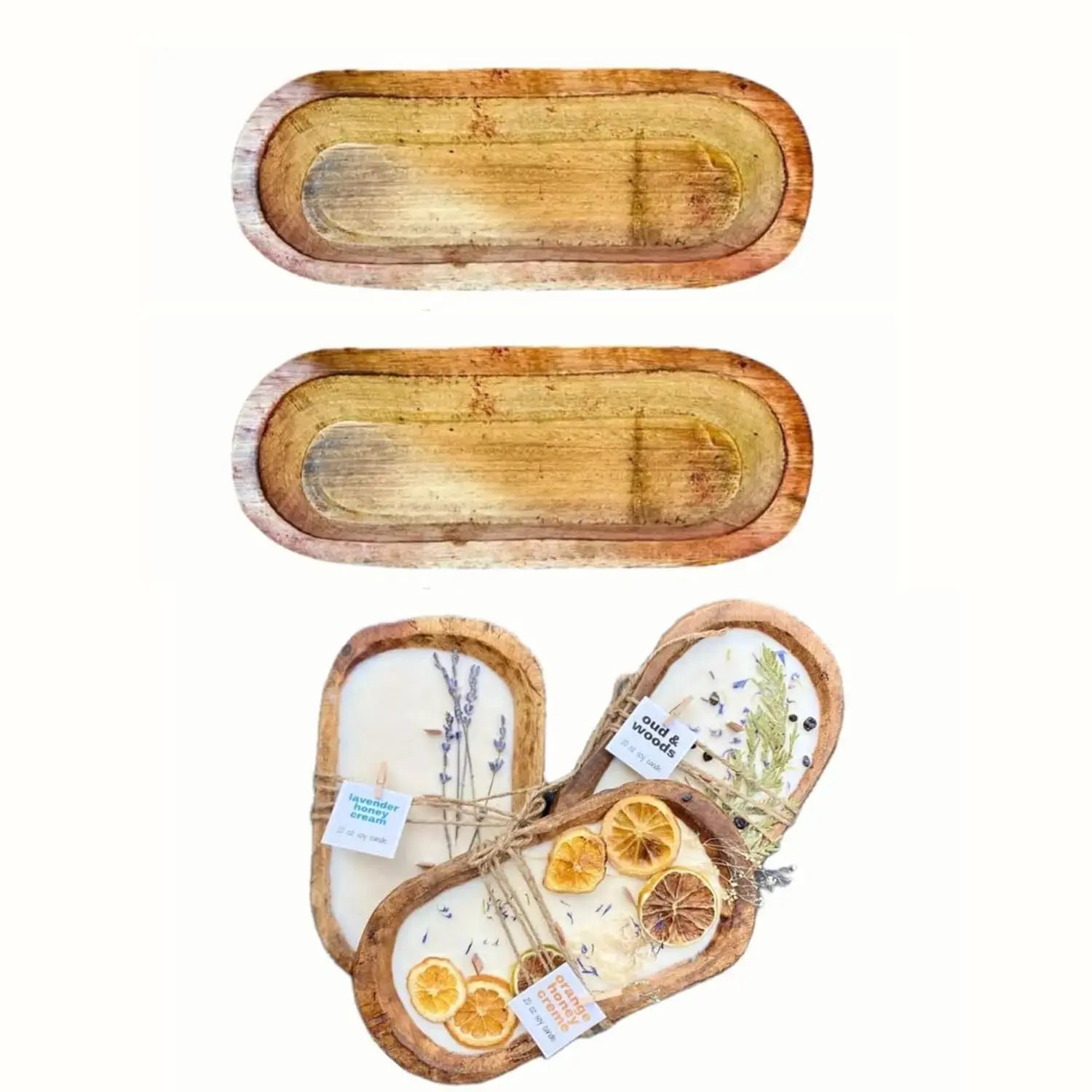 Wooden boat for candle making