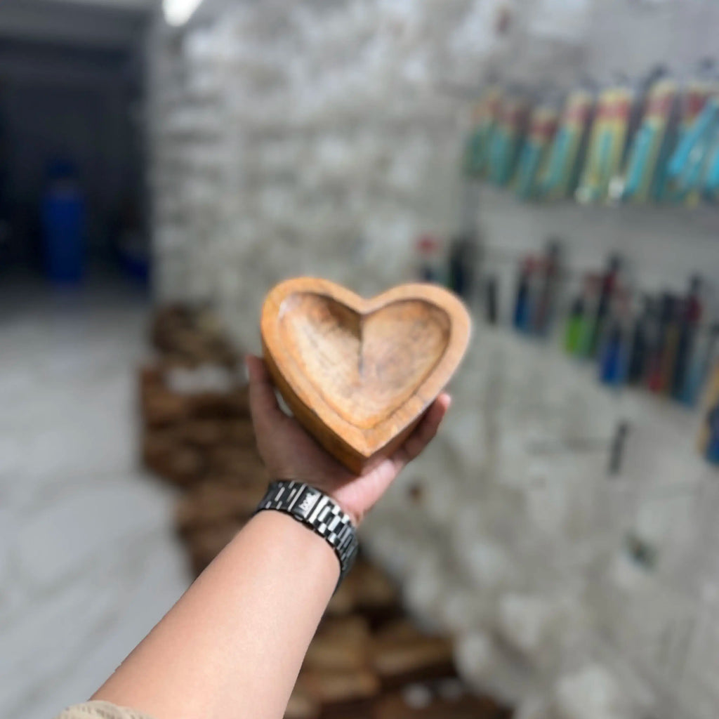 6 inch heart wooden bowl 6 inch for candle making