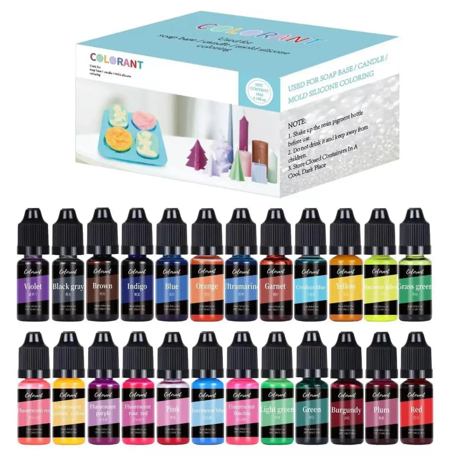 24 pc china candle colour 10 ml each bottle
