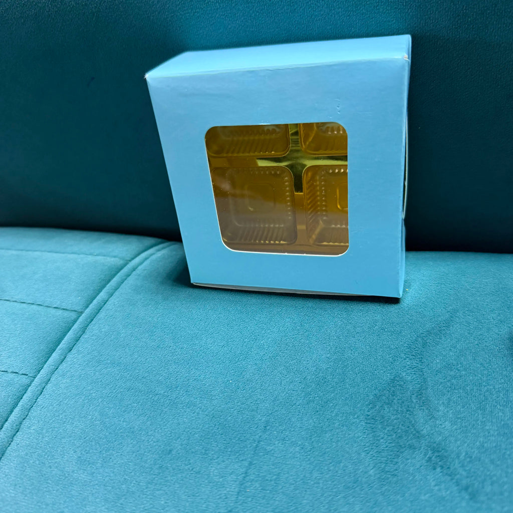 25 box 4 cavity ladoo box with golden cavity