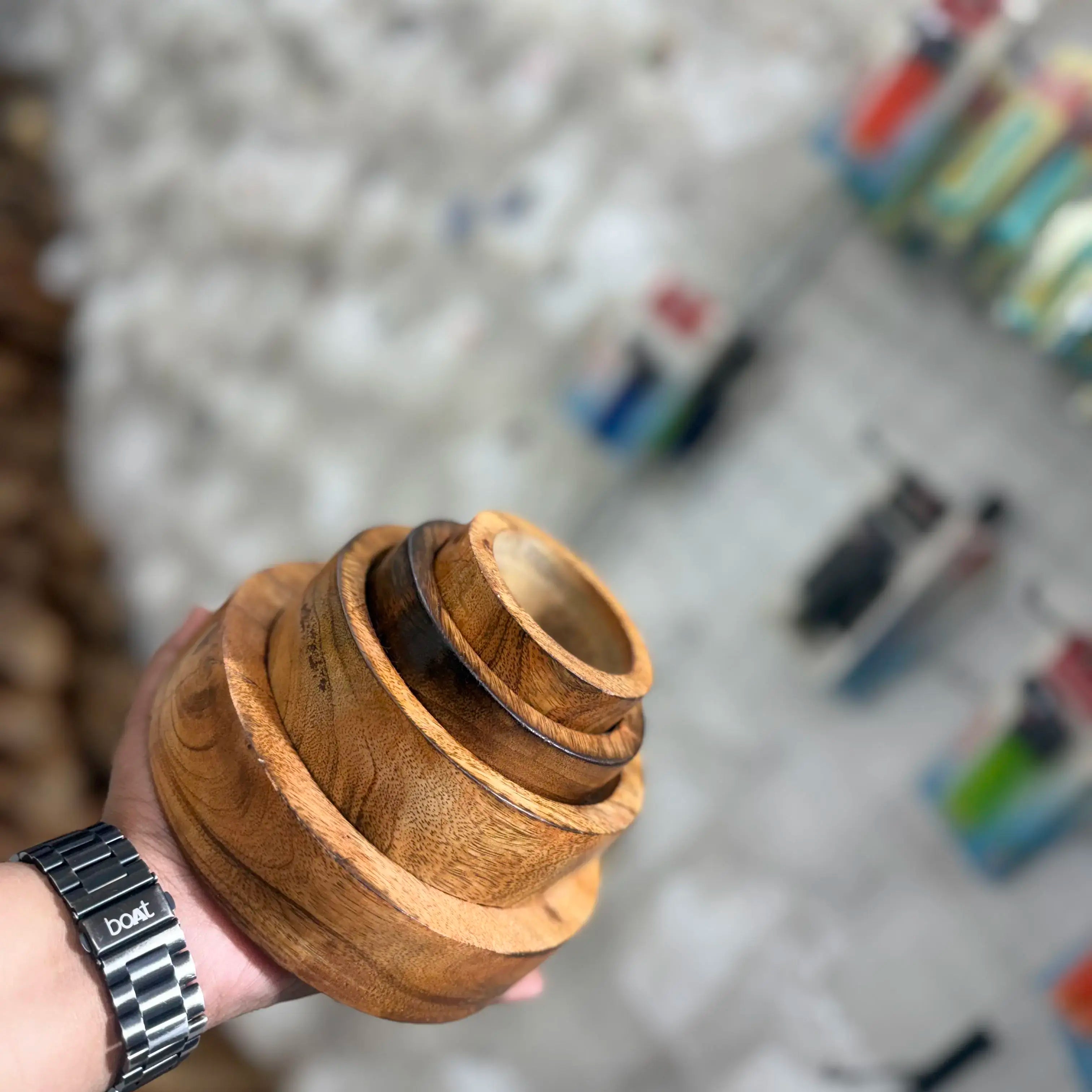 1 pc wooden bowl flat curve for candle making