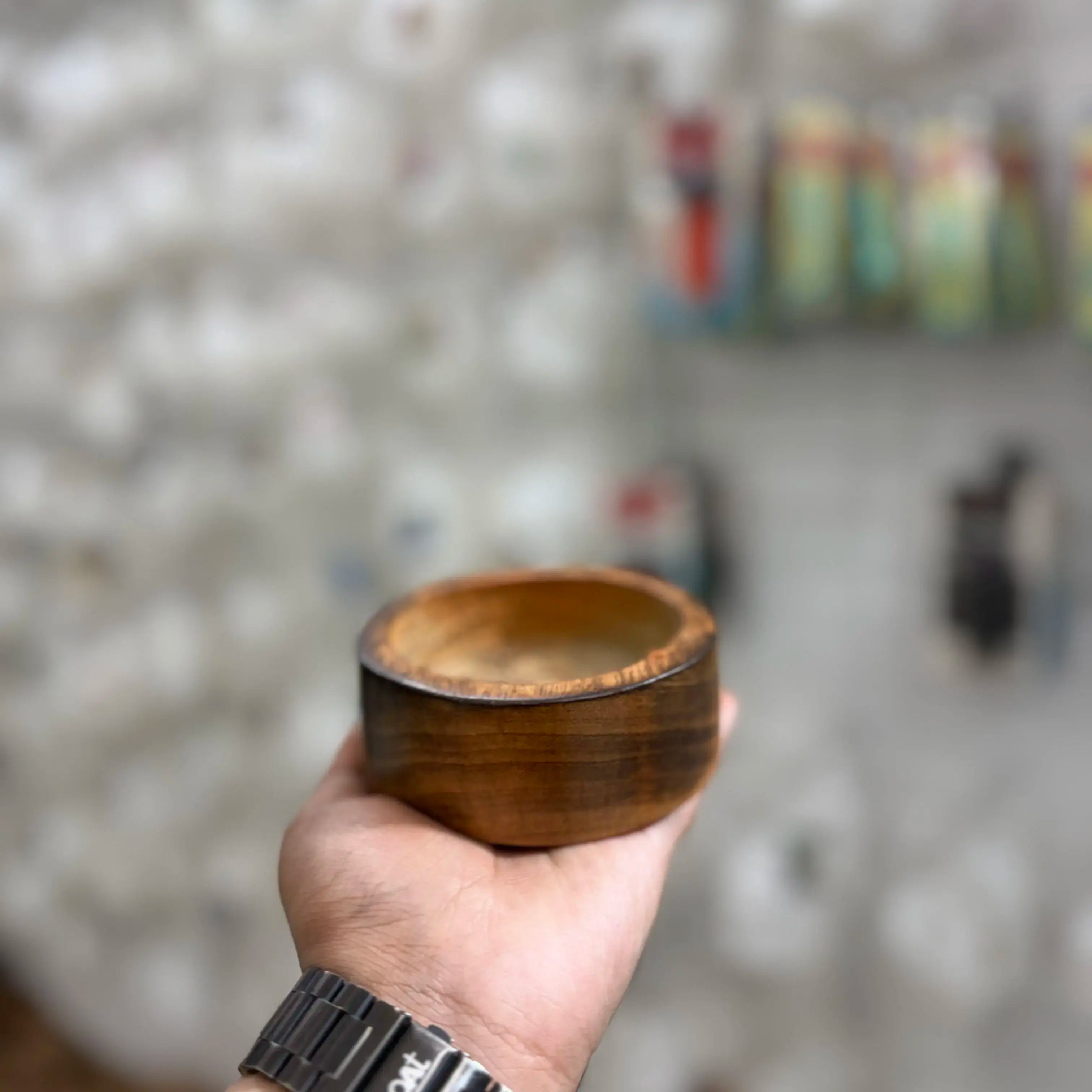 1 pc wooden bowl flat curve for candle making