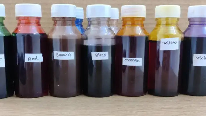 10 colour set 50ml each (BLUE RED PINK ORANGE YELLOW GREEN BROWN BLACK PURPLE TORQUISE )