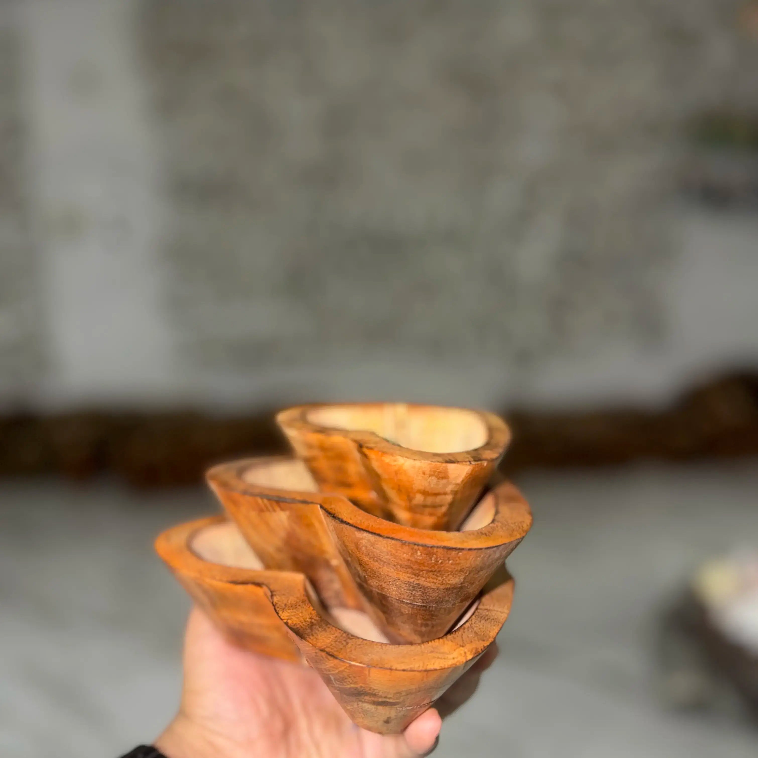 Wooden heart bowl height 2 inch for candle making
