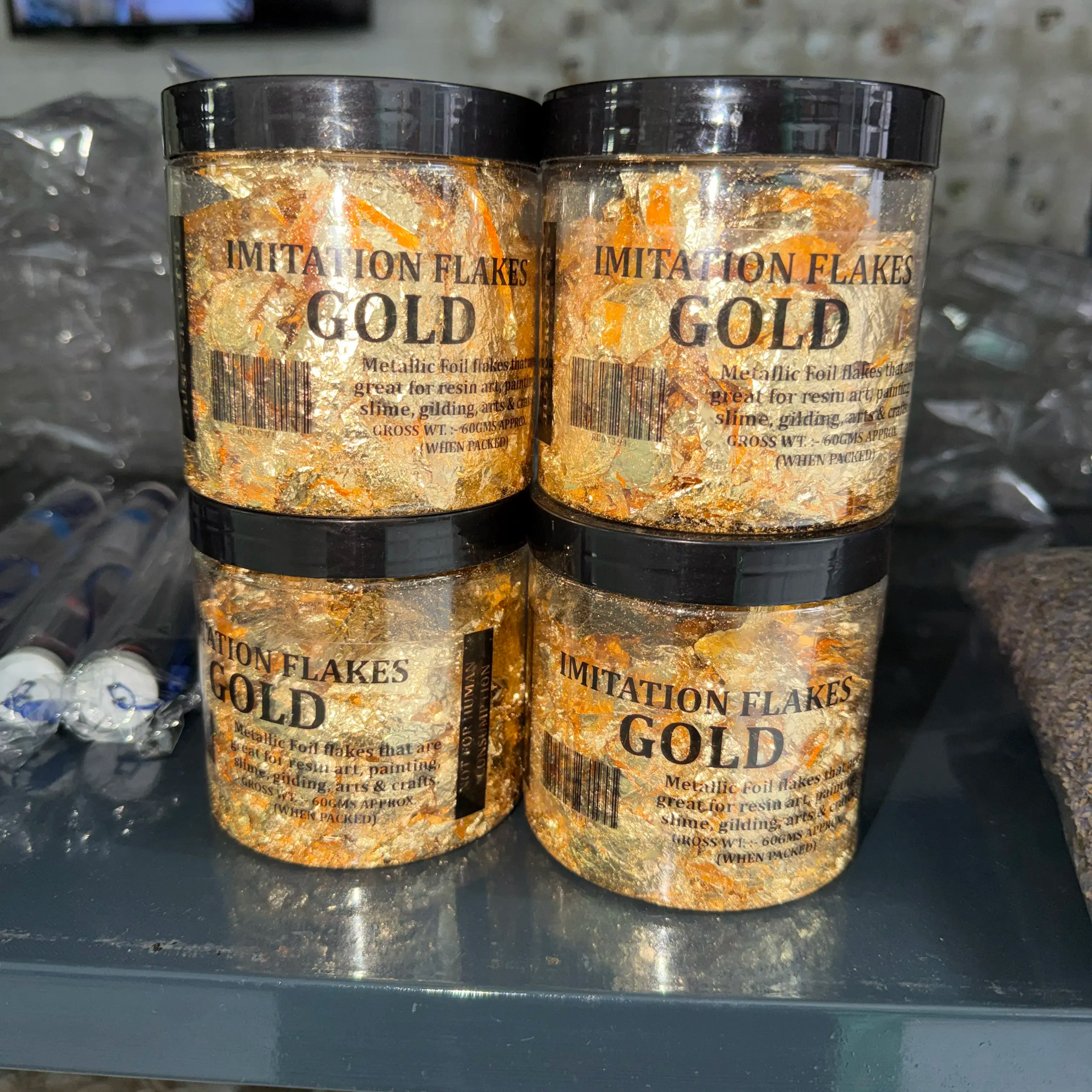 Gold Vakr for candle decoration gel candle decoration