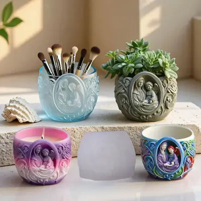 9.3 cm - 6.8 cm concrete mould mother baby