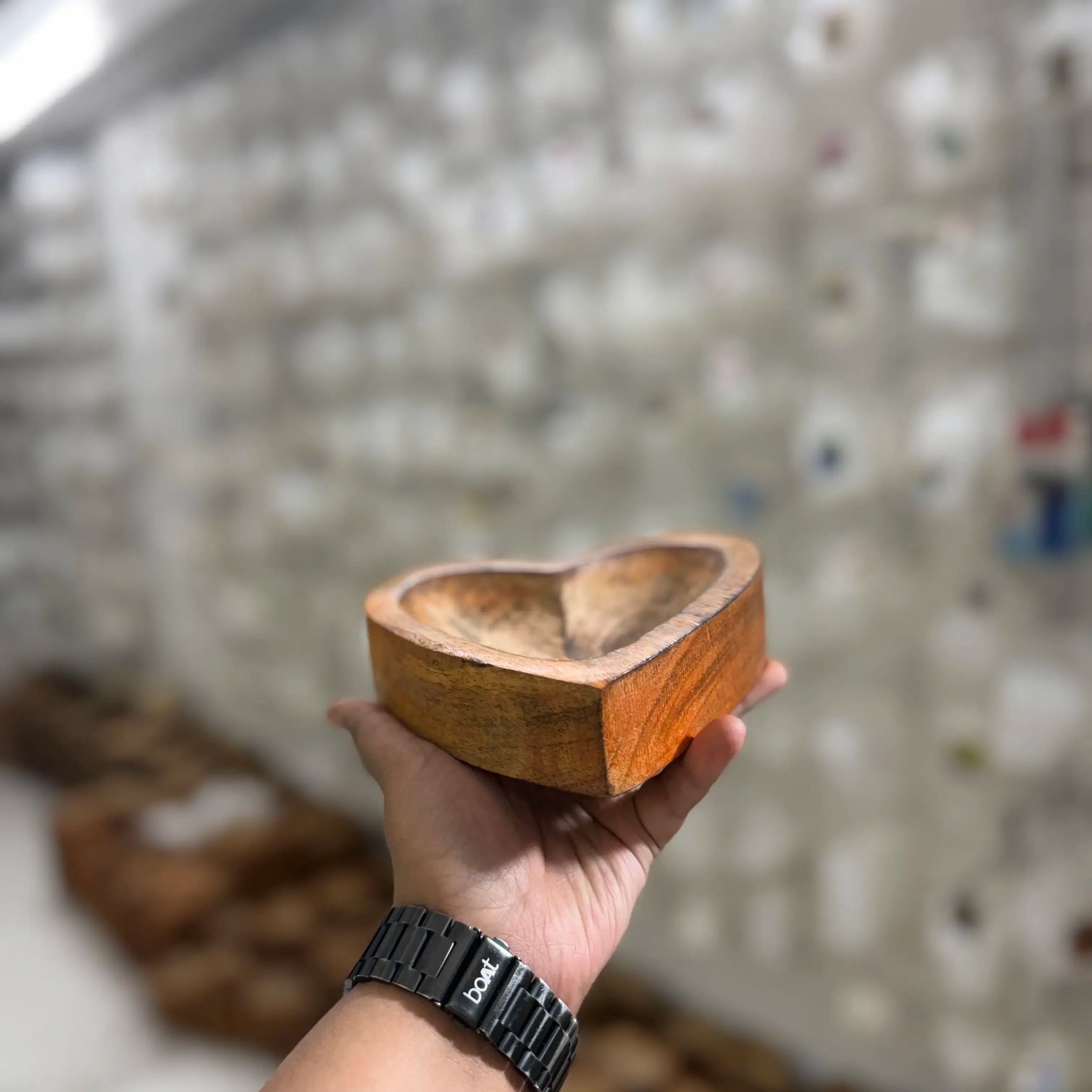 6 inch heart wooden bowl 6 inch for candle making