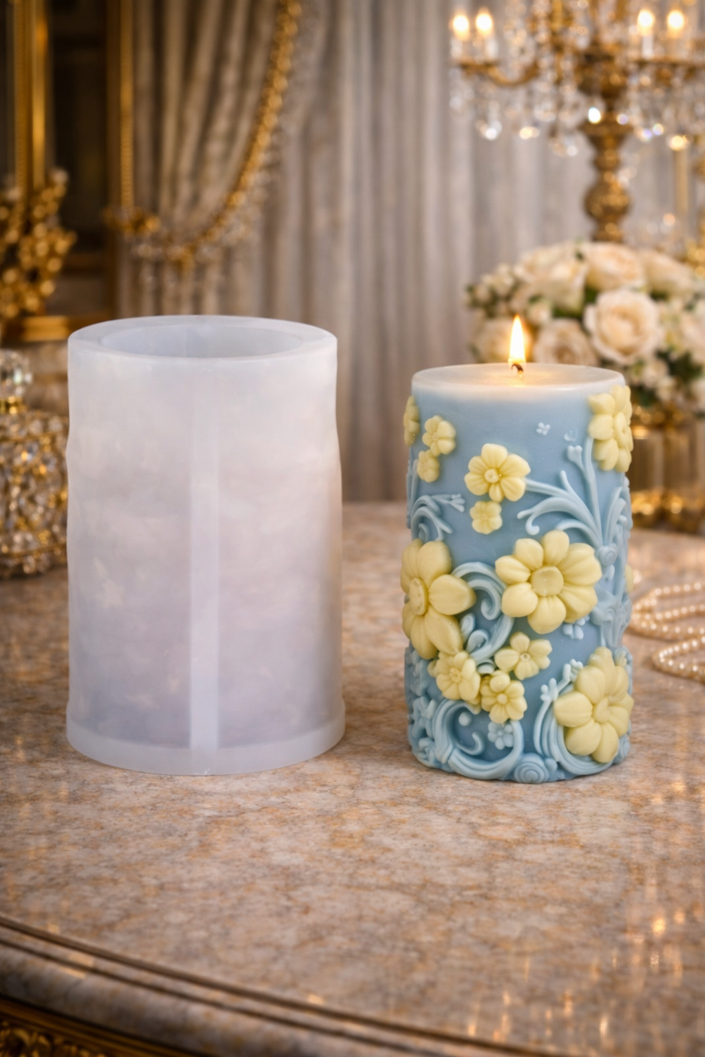 Flower pillar mold 6.5*6.5*10CM RS335