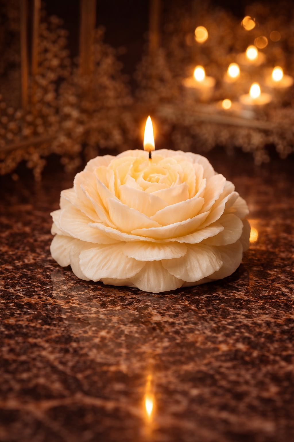 Peony candle mould 9 cm   RKG88