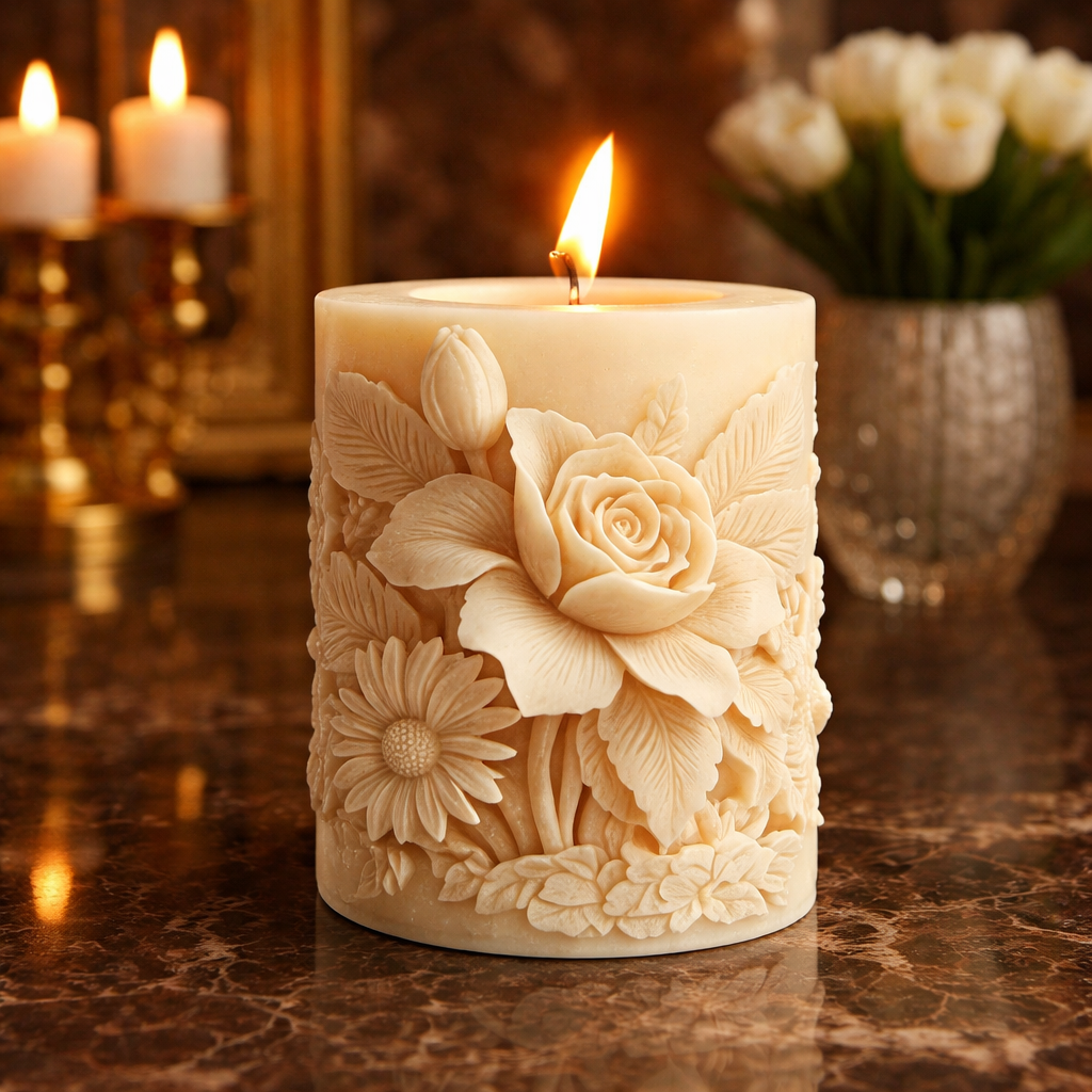 Flower design mold pillar