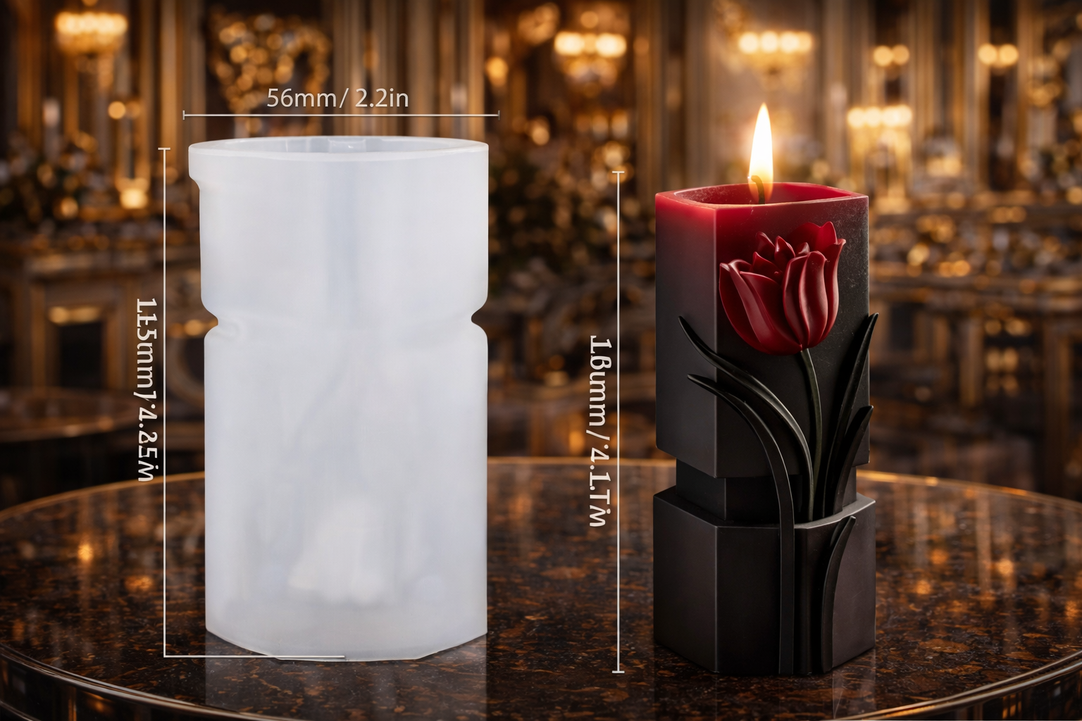 10cm *5cm pillar mold rose mold RS346