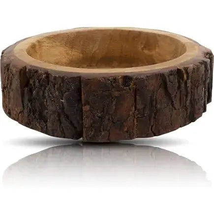 Bark wooden bowl for candle making ki