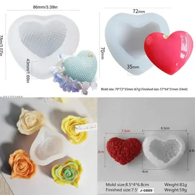 4 pc heart mold