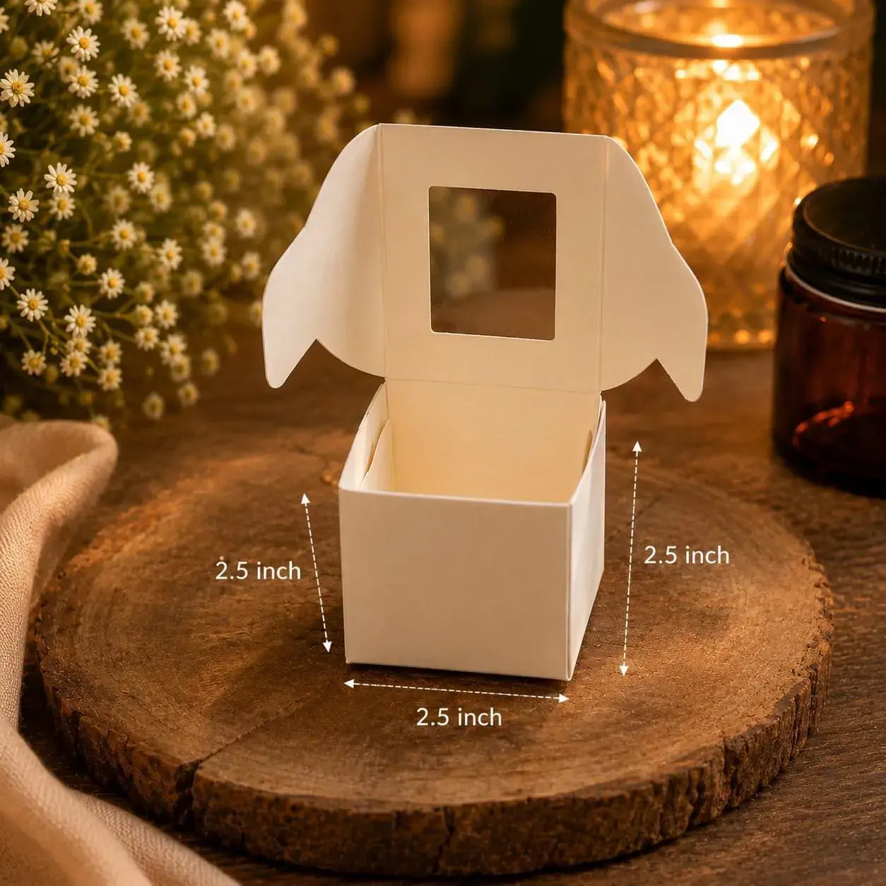 2.5-2.5-2.5 inch box 25 pc white