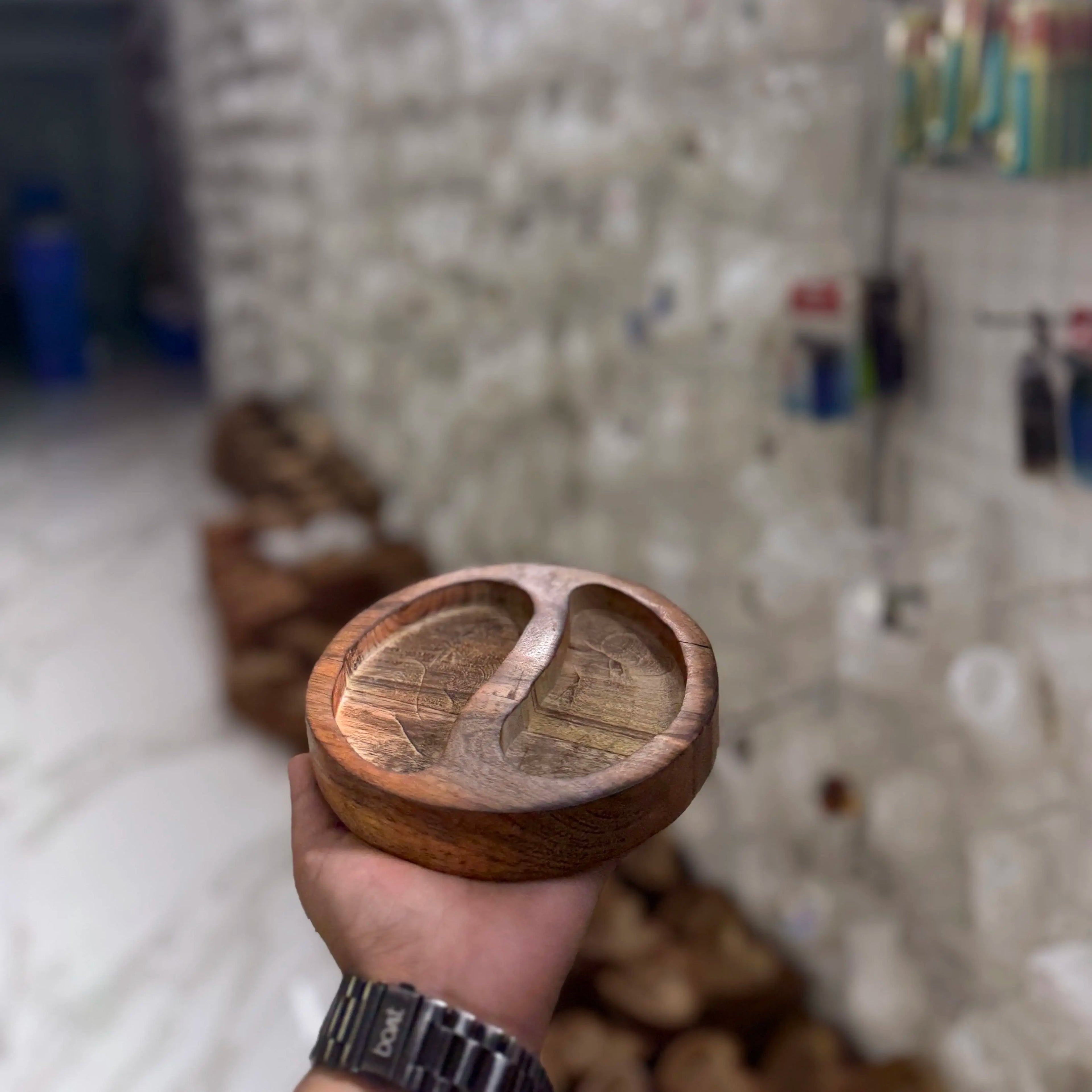 Wooden bowl for candle making