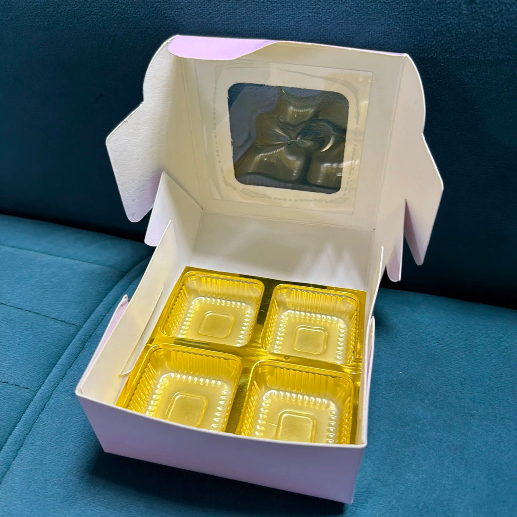 Pink 25 box 4 cavity ladoo box pink