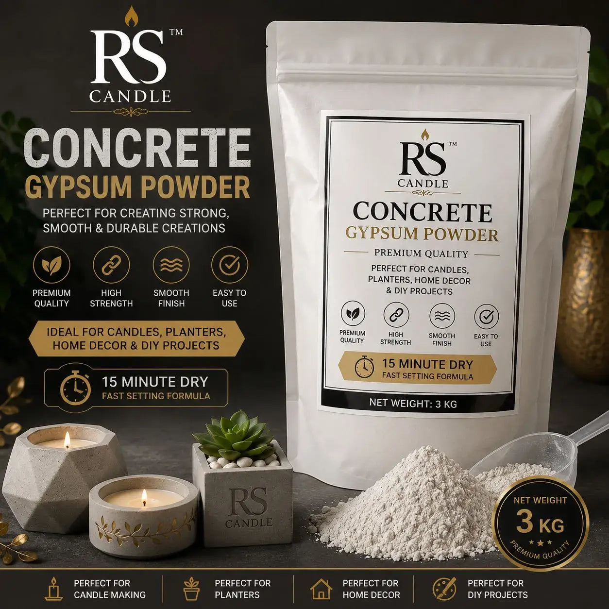 3 KG CONCRETE POWDER FOR MAKING PLANTER