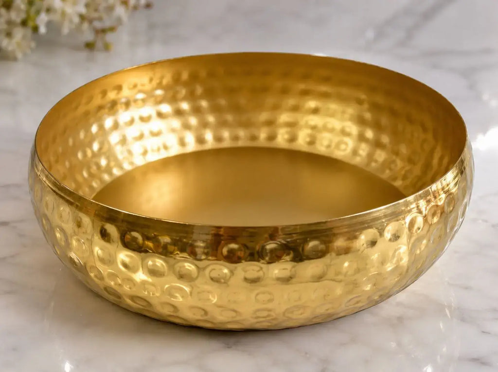 8 Inch Lotus Bowl Urli - Gold
