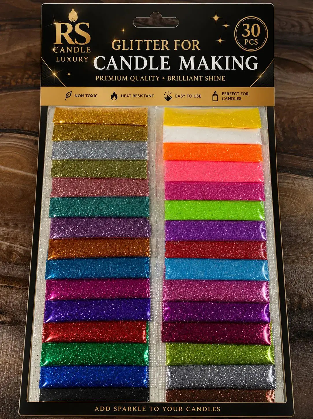 30 pc glitter set for candle decoration
