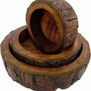 Bark wooden bowl for candle making ki