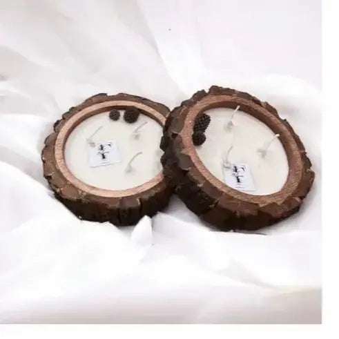 Bark wooden bowl for candle making ki
